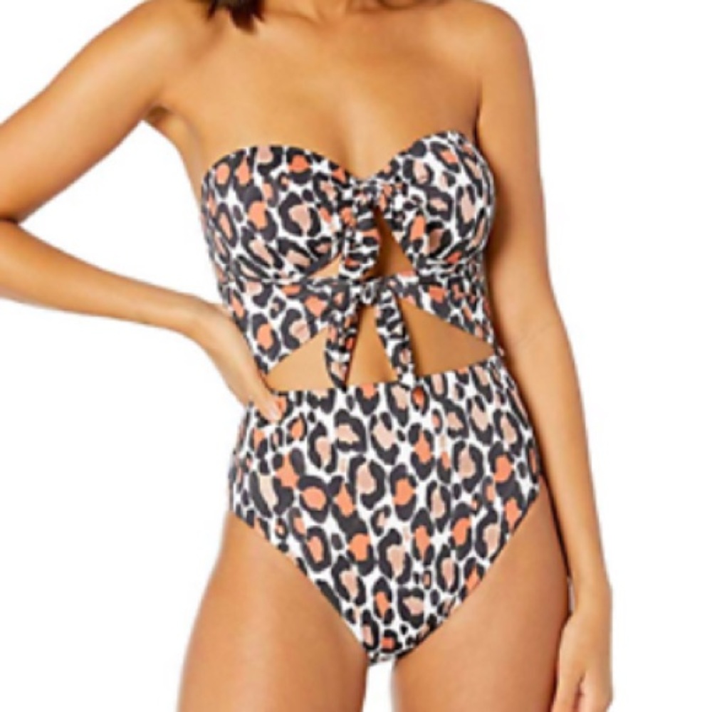 Bar III Animal Print Cutout Swimsuit Size Small